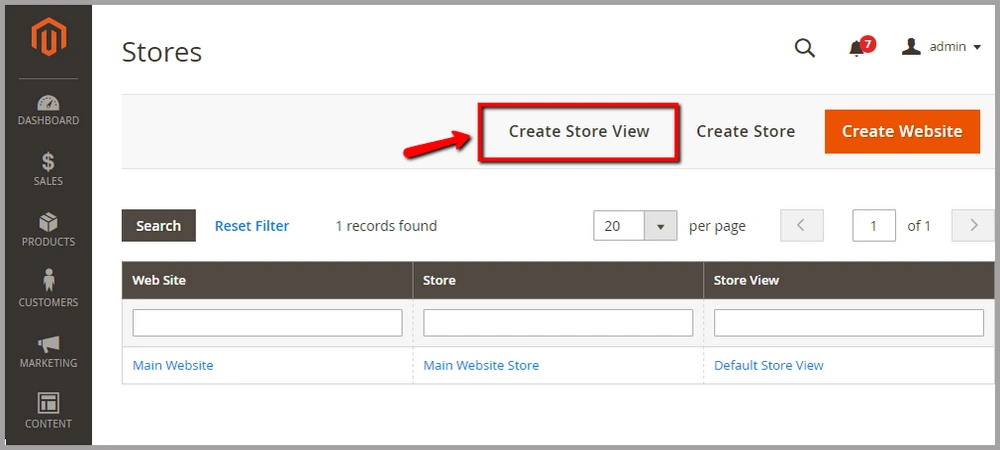 create storeview for Magento Multistore