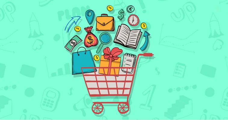Shopping items in cart