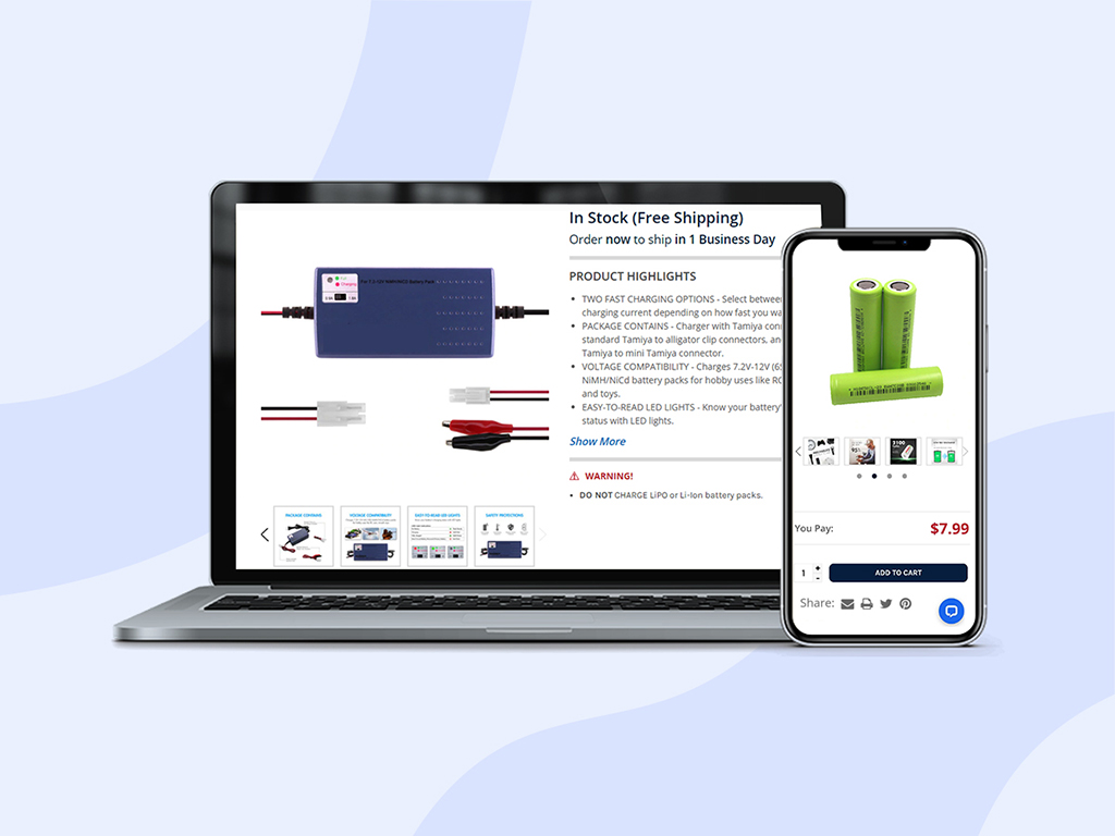 Product image and descriptions