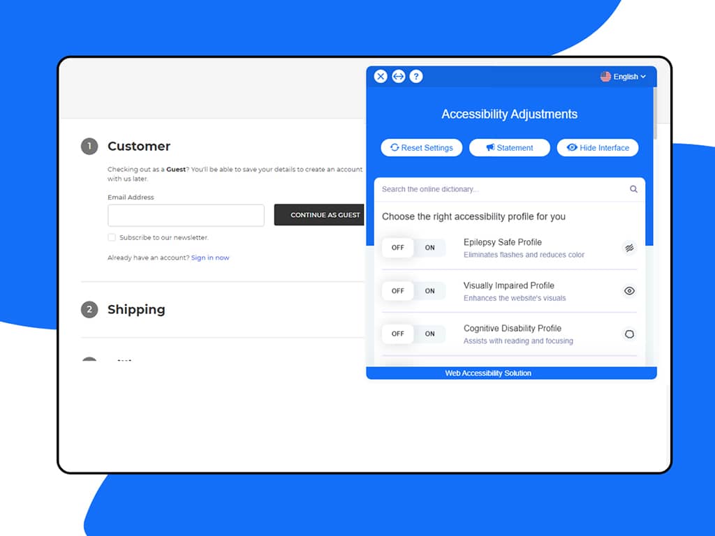 Web accessibility solution