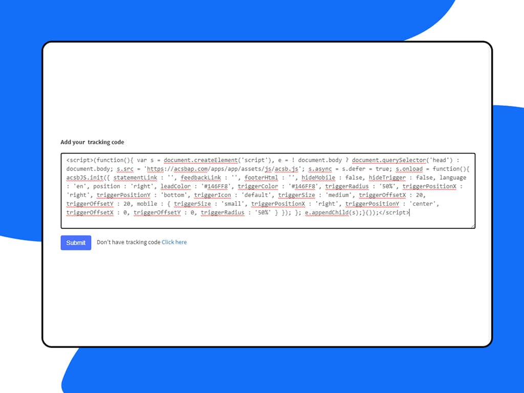 Tracking code inster here