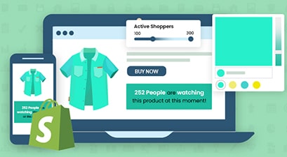 shopify social proof app image in laptop computer