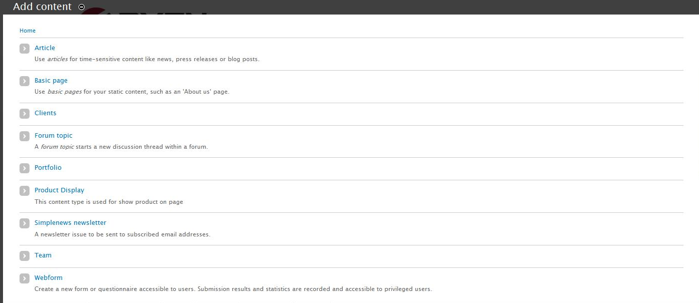 contents can be added and edited for various categories 