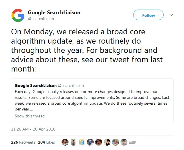 Google Update Announcement