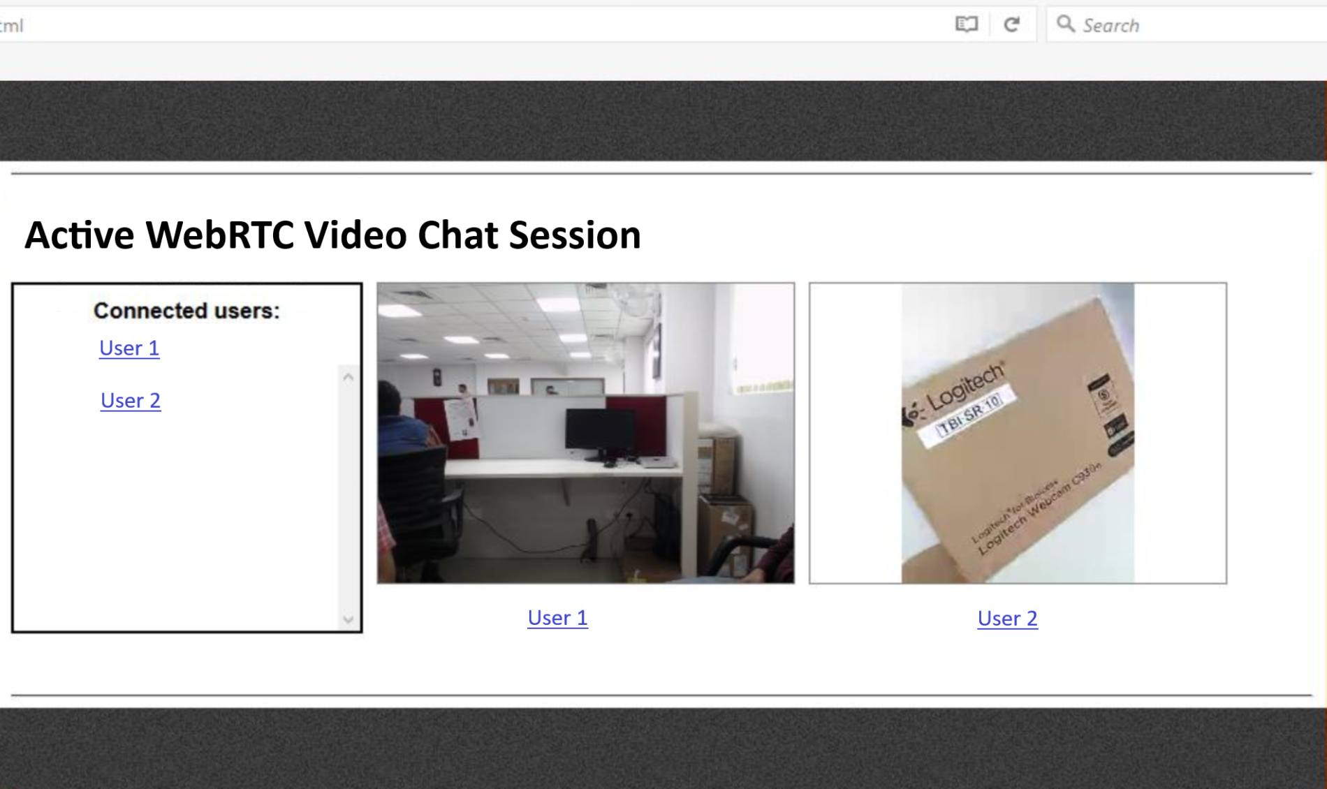 webrtc video chat interface