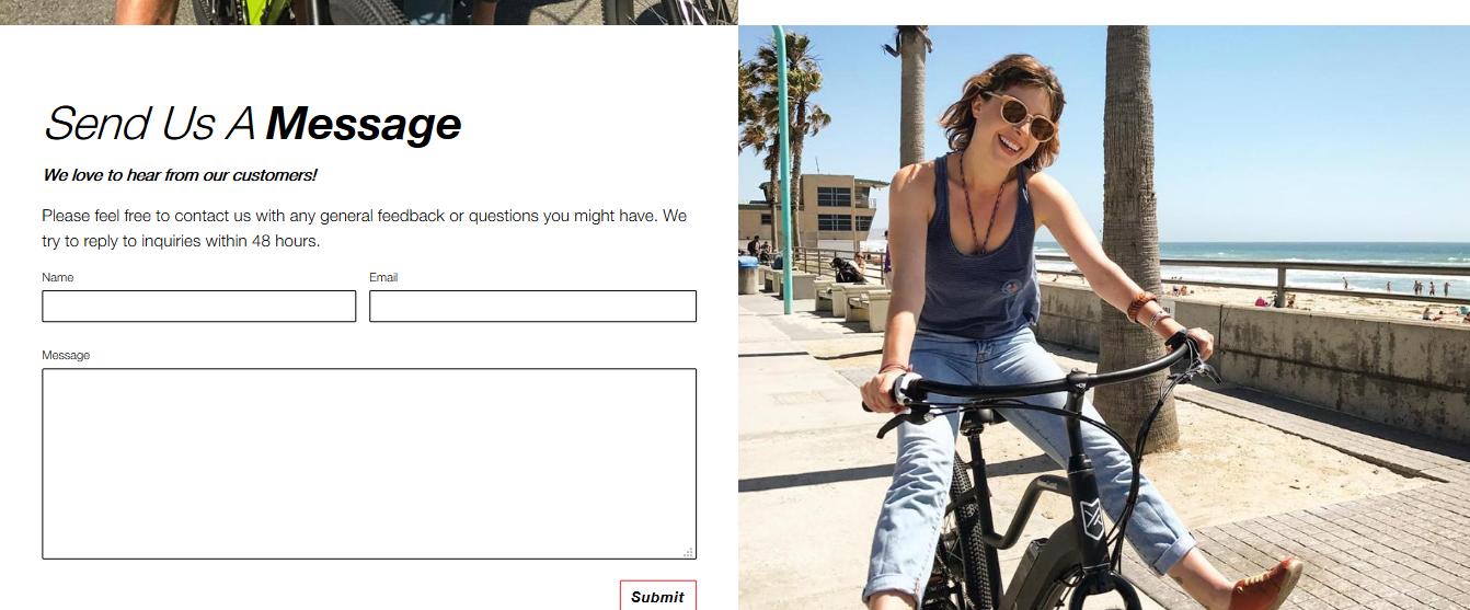 Shopify contact us form