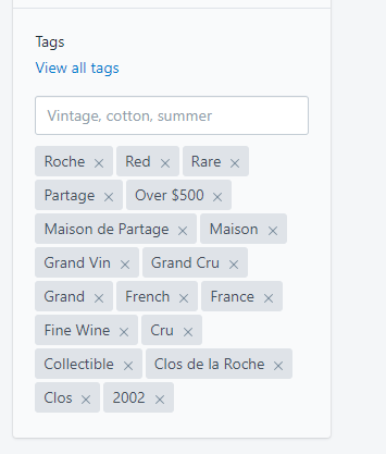 Managing product tags Shopify marketplace app