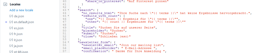 Shopify Locales