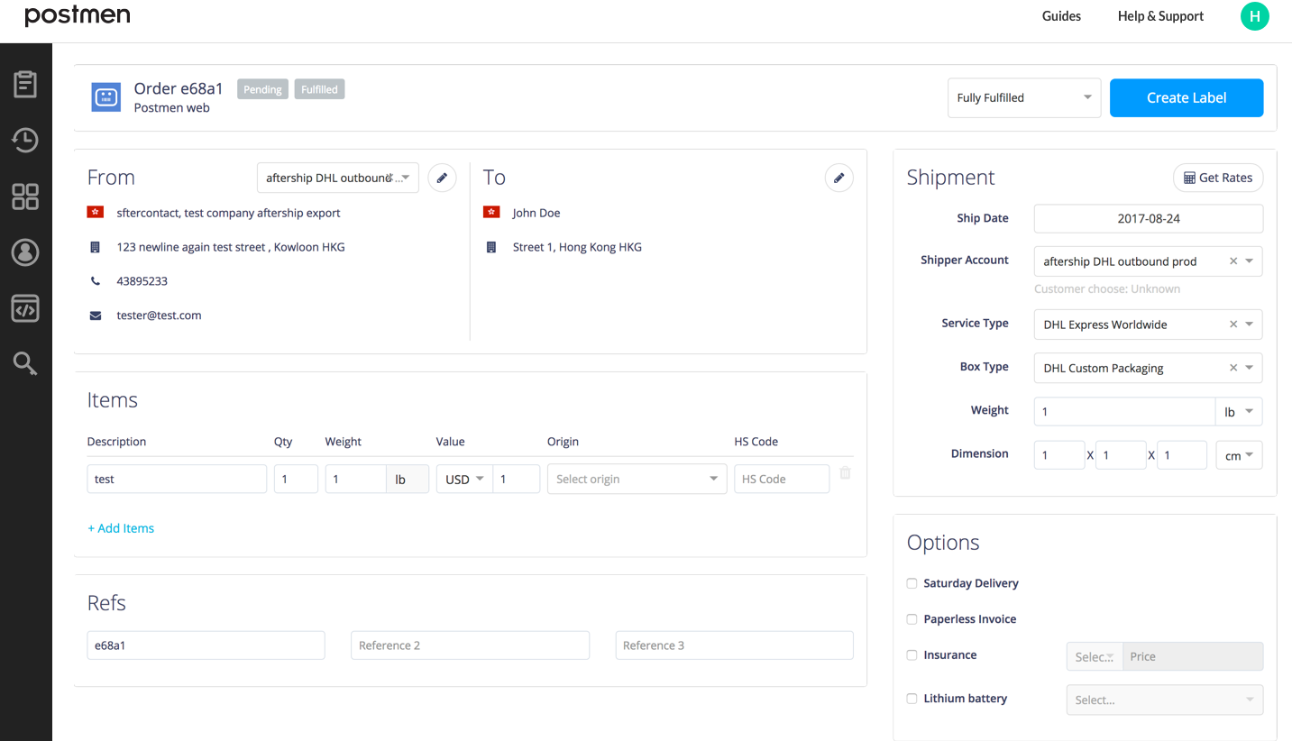 Creating Ecommerce Shipping Label in BigCommerce With Postmen