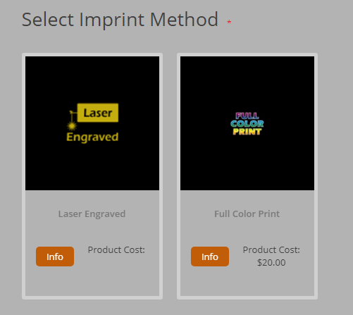 Step 2 - Select Imprint Method