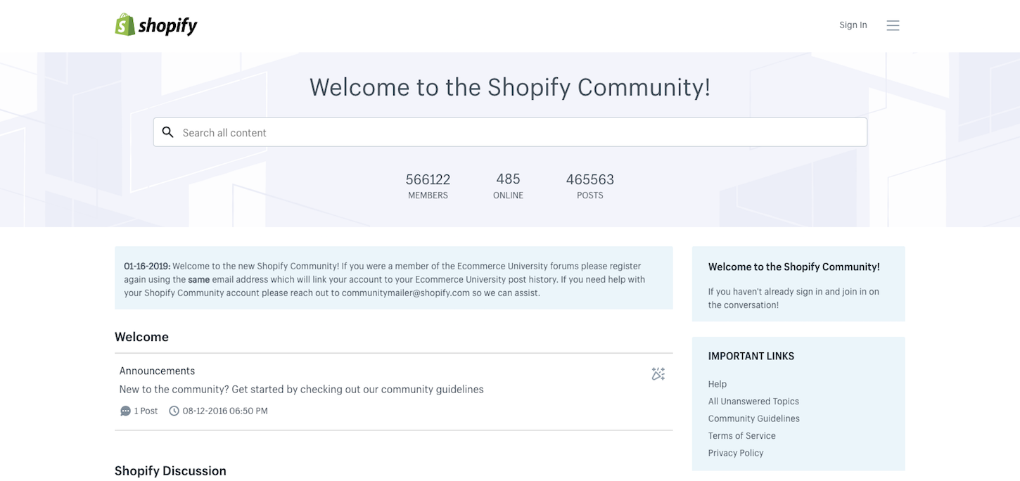 Shopify Forum As an Updates In Shopify