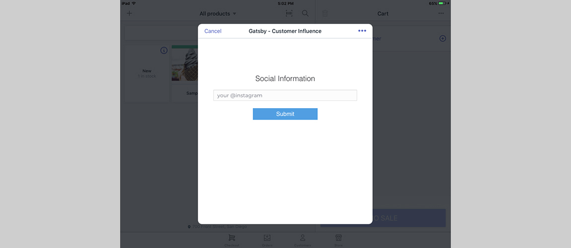 Social Handle Adress asked for in integrated Gatsby App