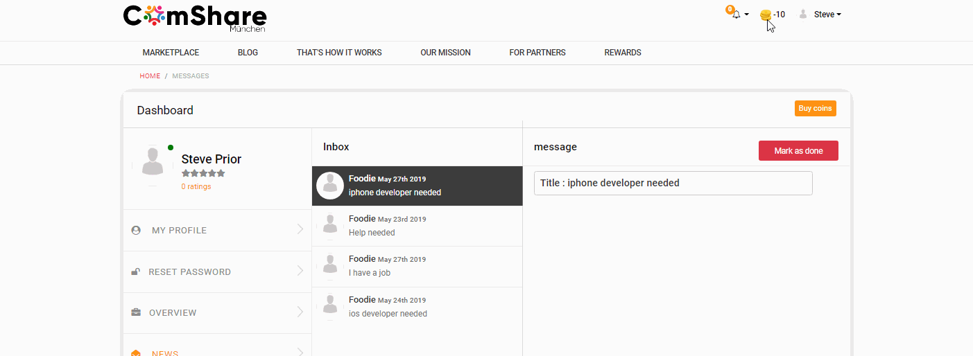 Coin exchange in the Job Portal Coin exchange in the Job Portal