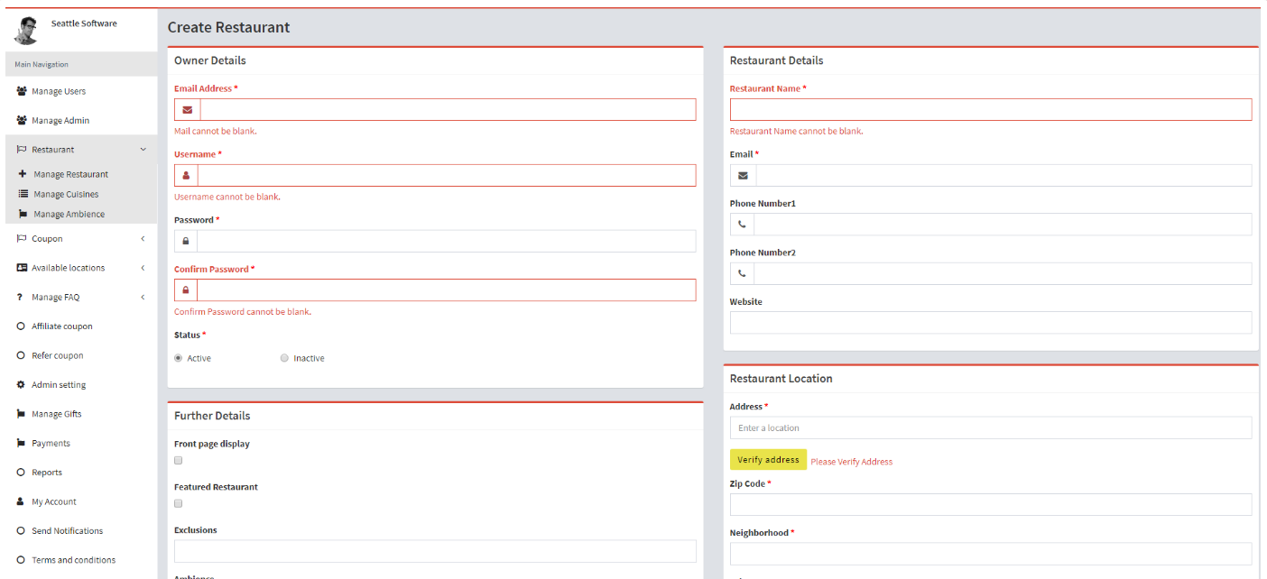 Create Restaurant app