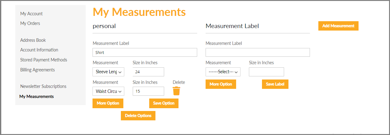 measurements clothes alteration