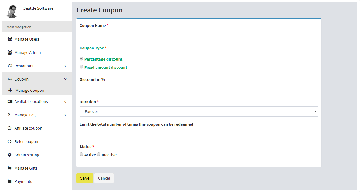 Coupon code creation