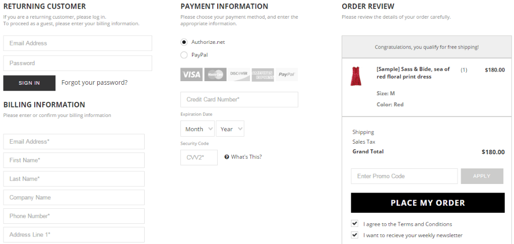 BigCommerce development One page Checkout