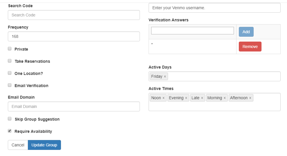 Managing Groups with React JS event booking app