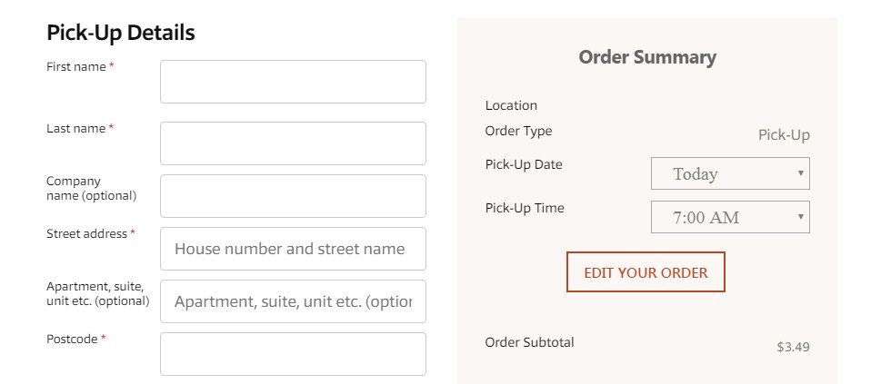 Customized Checkout Page Customized Checkout Page