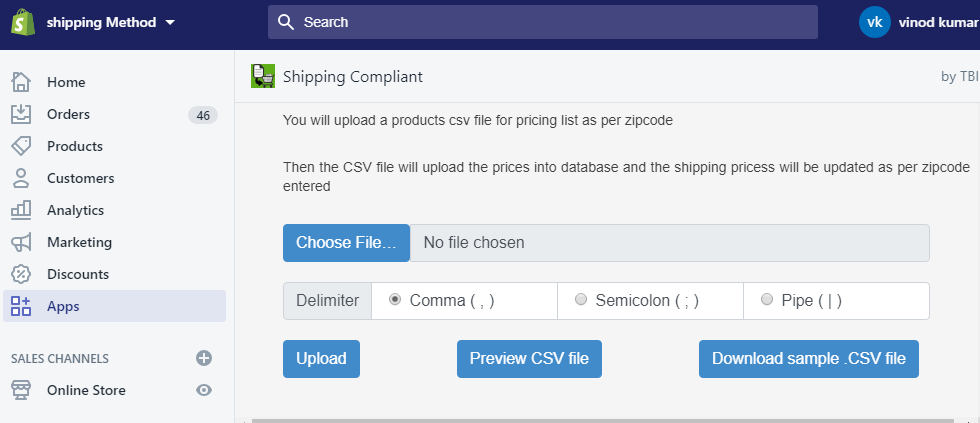 Managing Custom Shipping Rates in CSV