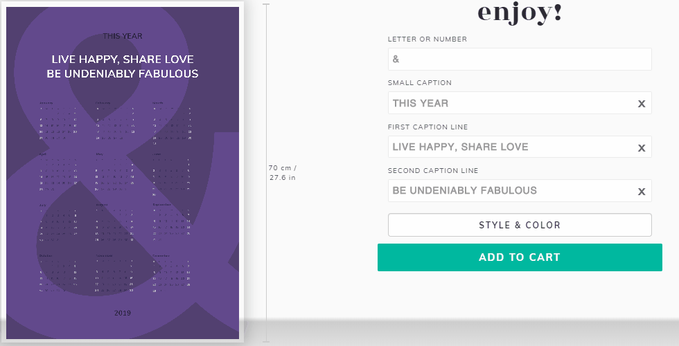 Shopify poster design tool-Calendar