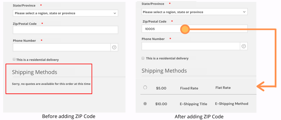 Multi carrier shipping methods in cart