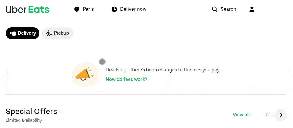 creating food order in ubereats