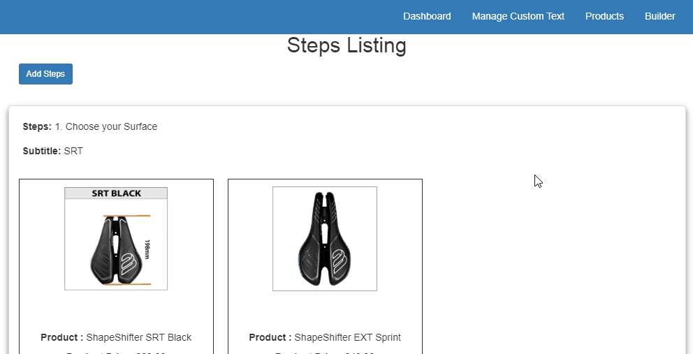 Admin control for the product page