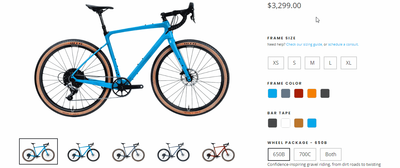 Customizing a cycle online Customizing a cycle online