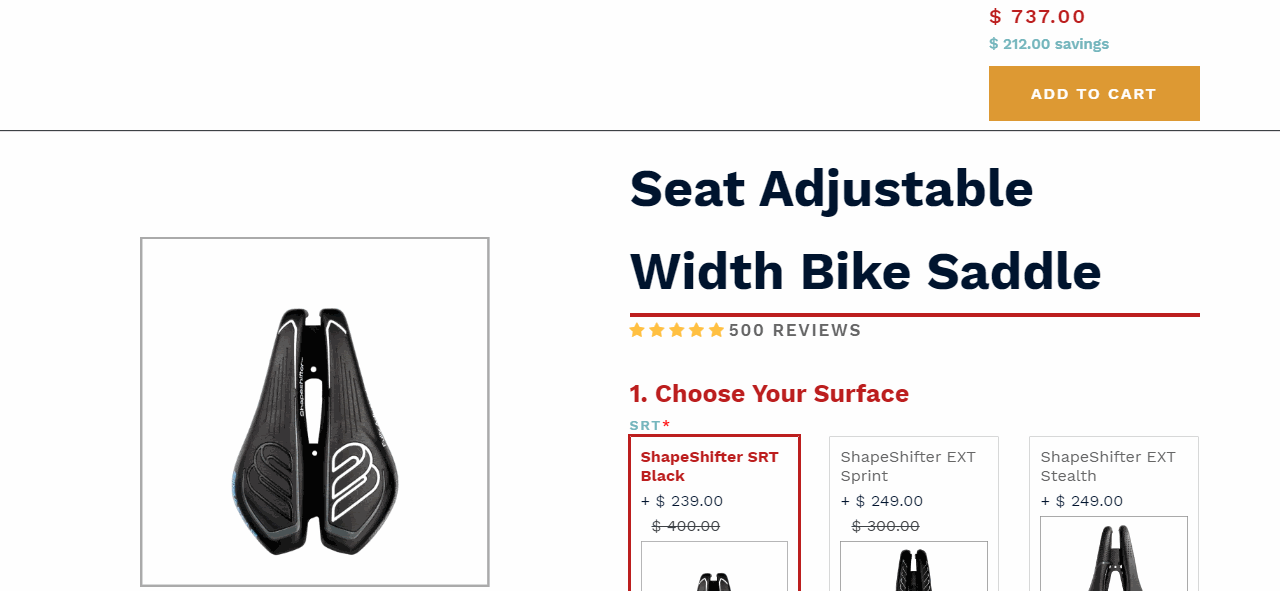Customizing cycle seat