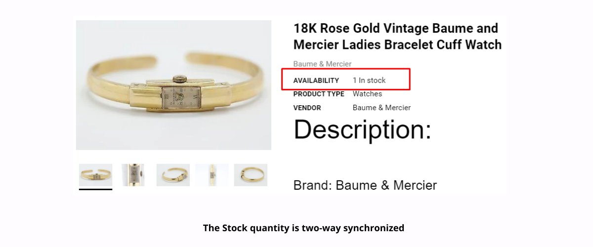 Stock quantity is two way synchronized Stock quantity is two way synchronized