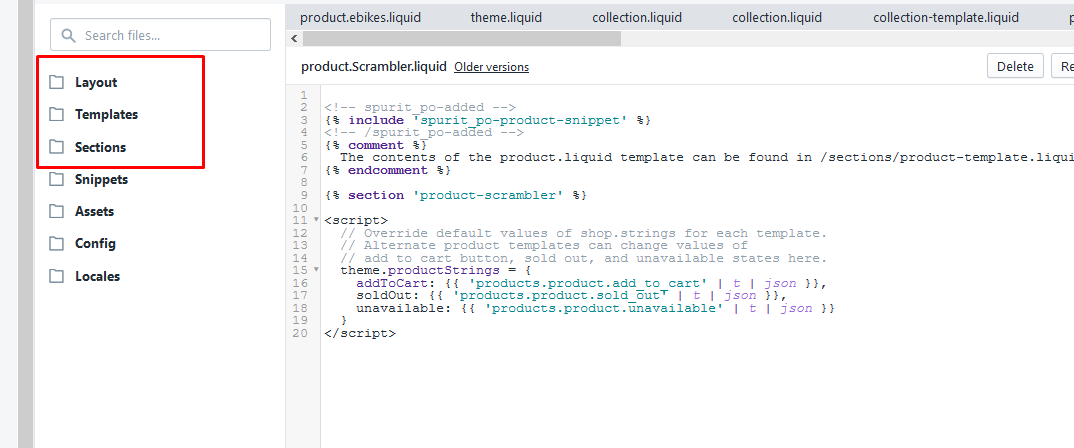 Shopify theme development- template structure