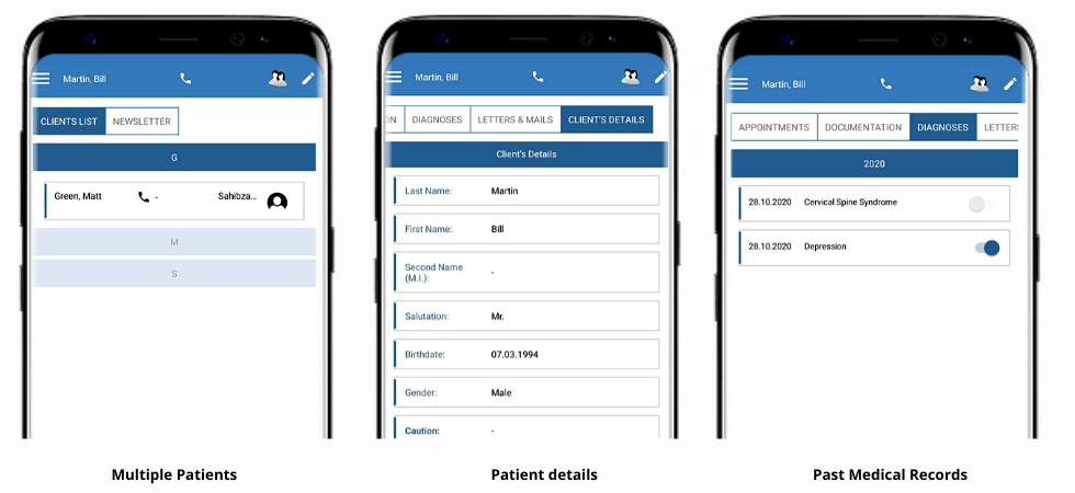 Multiple profiles on Patient management app