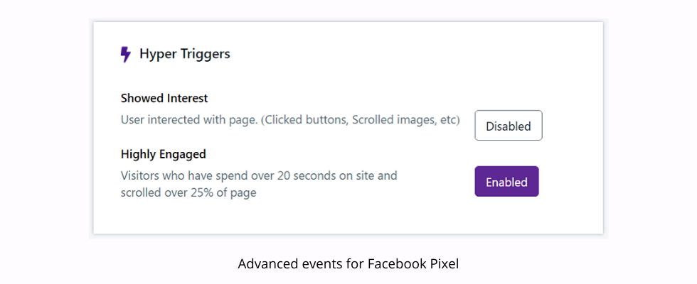 Advanced events for Facebook Pixel Shopify app