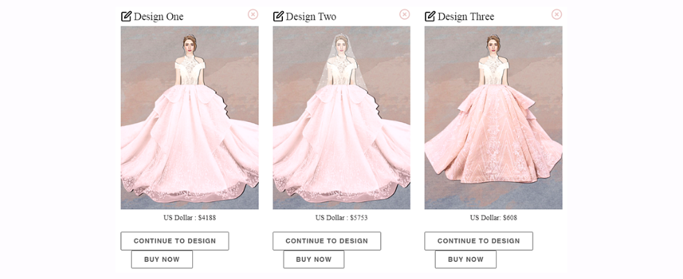 Saving multiple customized dresses