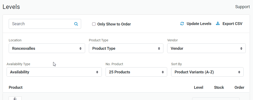 Managing stock levels manually Managing stock levels manually