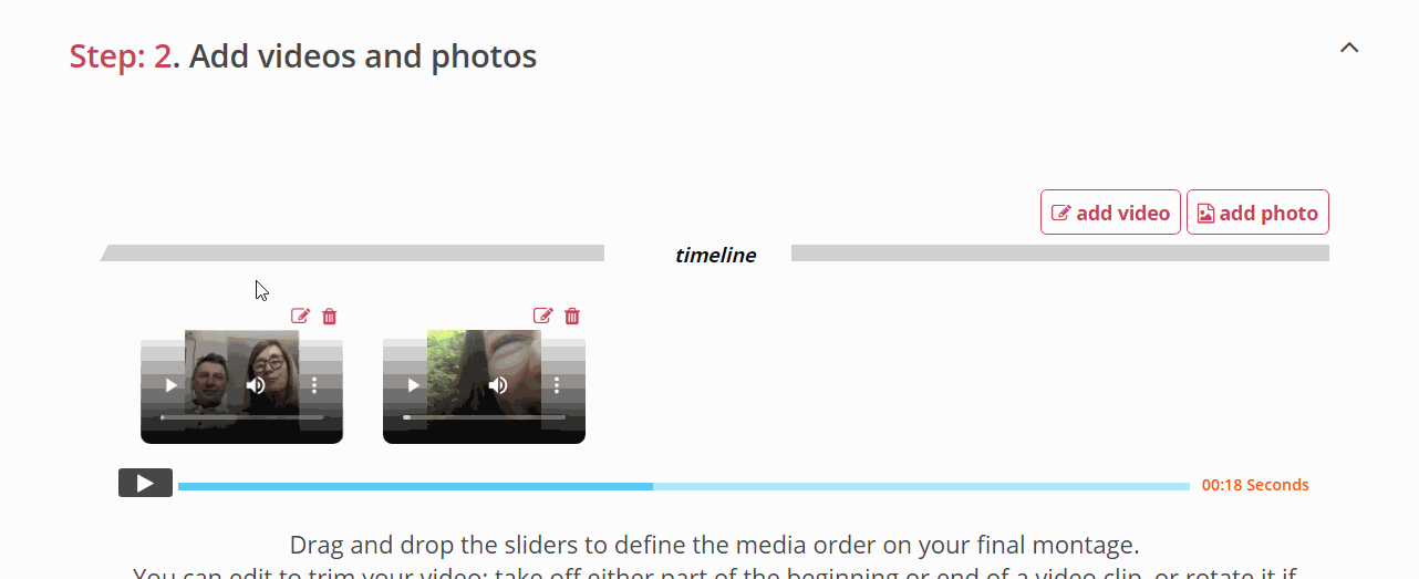 drag and drop to edit videos in video montage app drag and drop to edit videos in video montage app