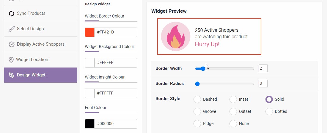 Designing Widget on Custom Shopify social proof app