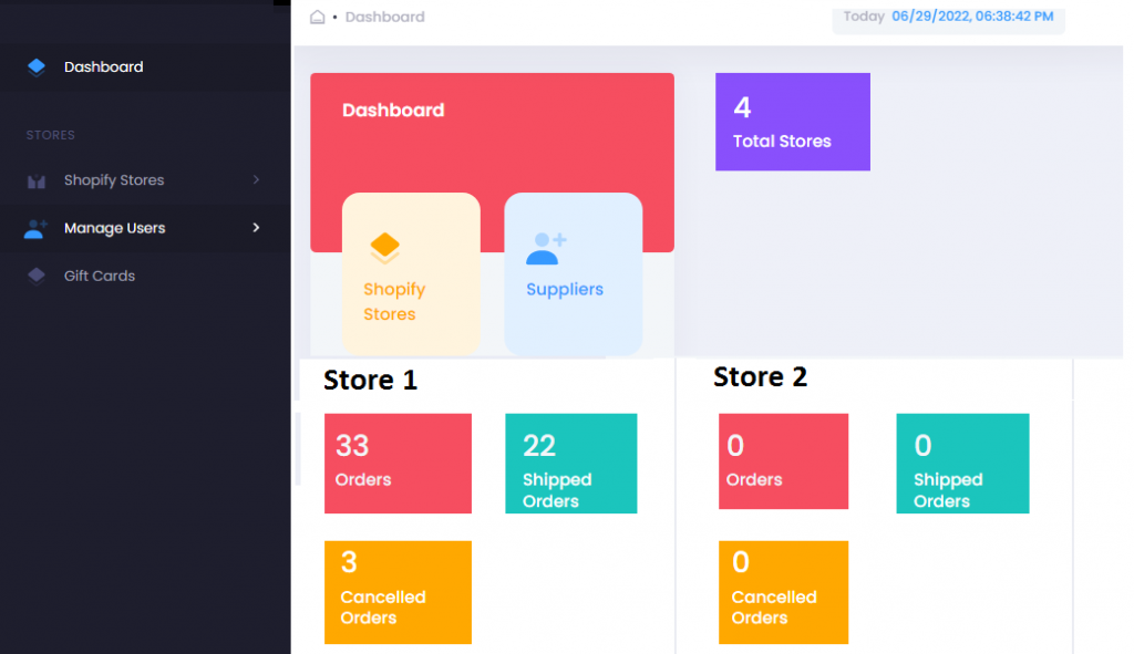 Custom Dashboard Dropshipping Store